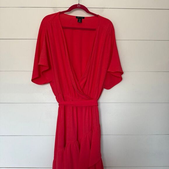 Nel + Lo Women’s 2X Pink Wrap Dress Stretchy Plus Size - Picture 3 of 7